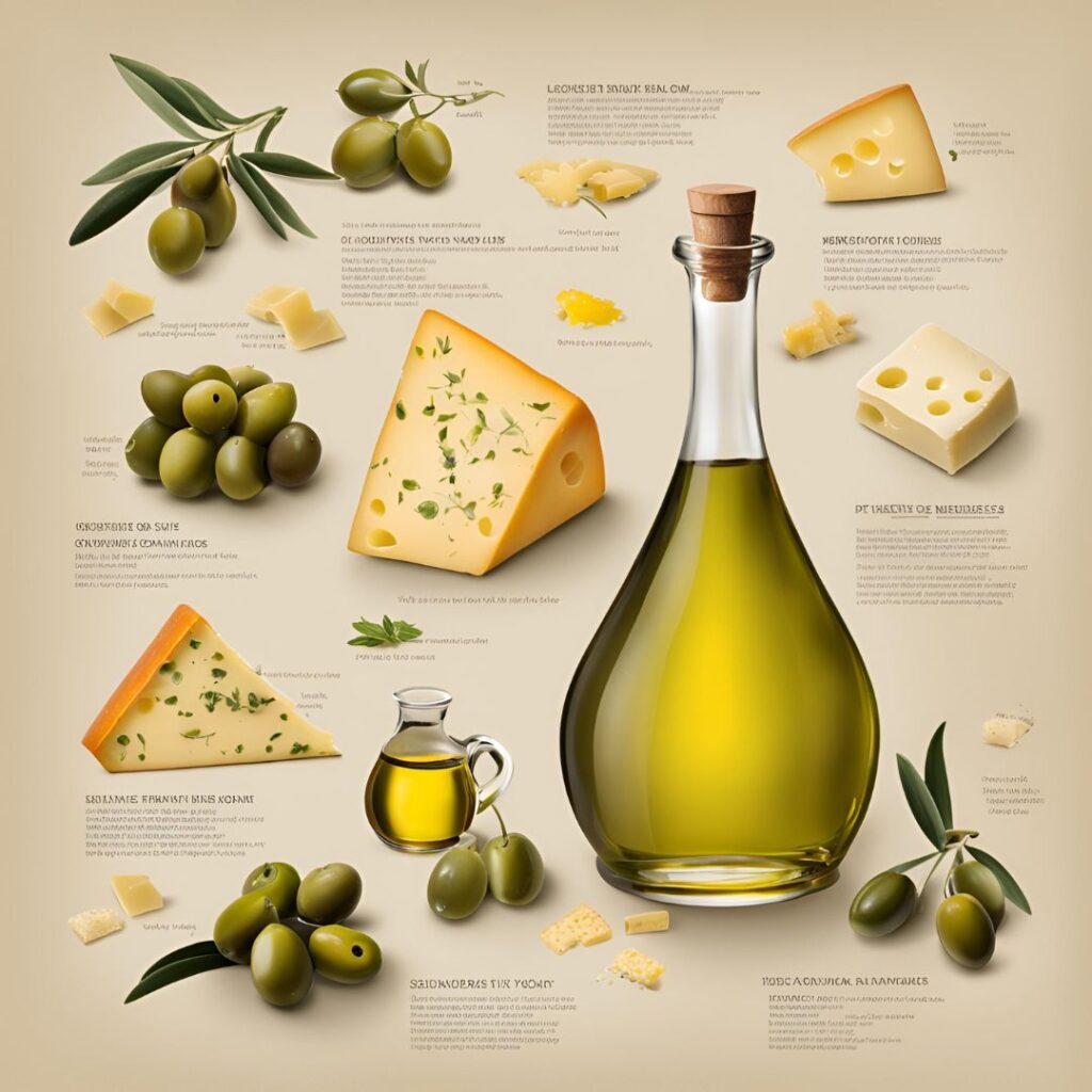 olive oil and cheese pairing for a great dinner